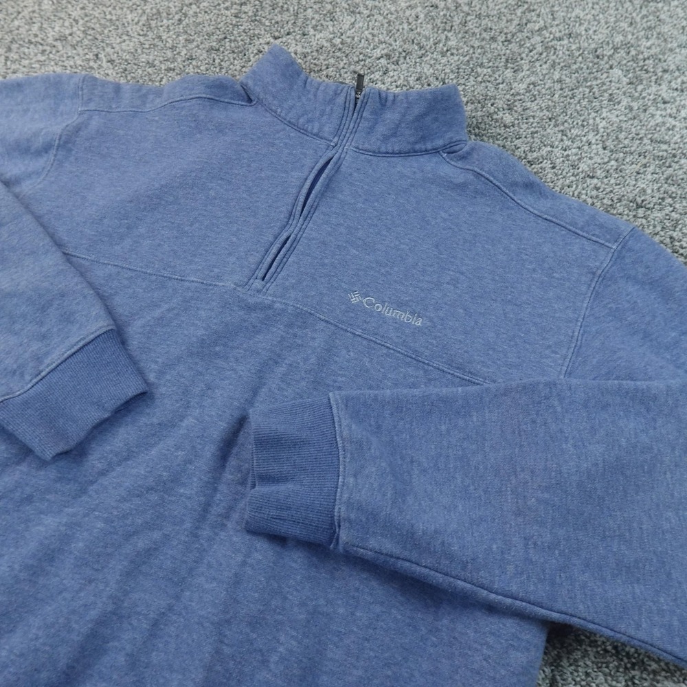 Columbia Sweatshirt Mens XL Blue 1/4 Zip Mock Neck Fleece Pullover Sweater Hike